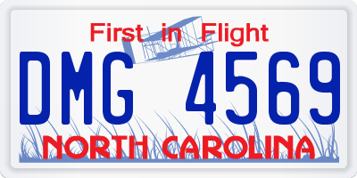 NC license plate DMG4569