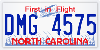 NC license plate DMG4575