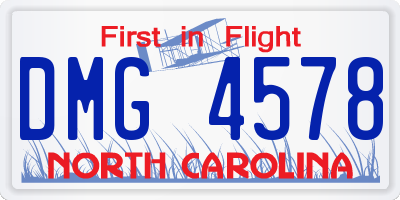 NC license plate DMG4578
