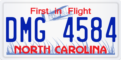 NC license plate DMG4584