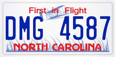 NC license plate DMG4587