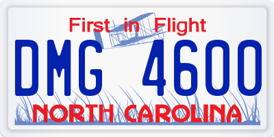 NC license plate DMG4600