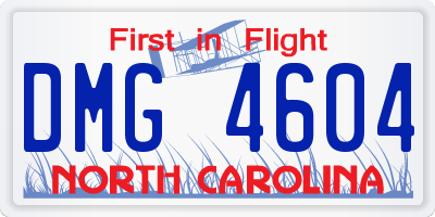 NC license plate DMG4604