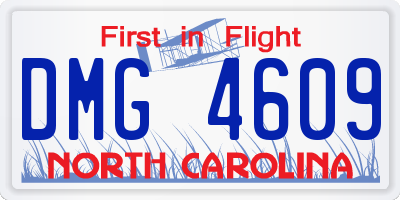 NC license plate DMG4609