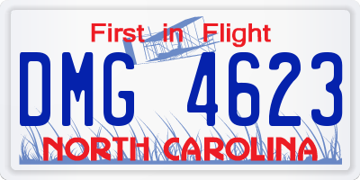 NC license plate DMG4623