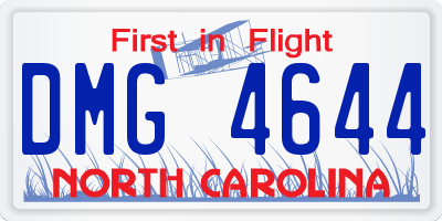 NC license plate DMG4644