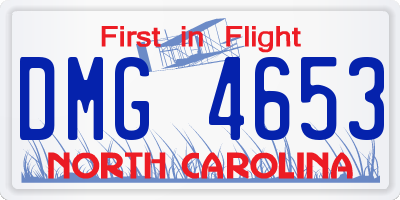 NC license plate DMG4653
