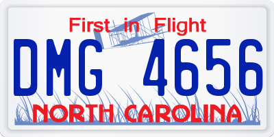 NC license plate DMG4656