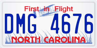 NC license plate DMG4676