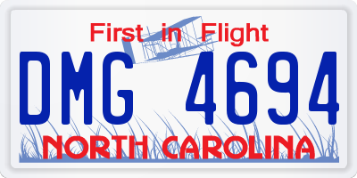NC license plate DMG4694