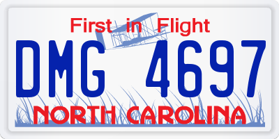 NC license plate DMG4697