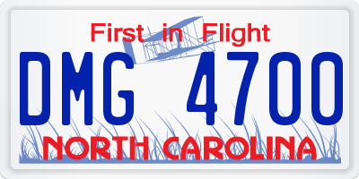 NC license plate DMG4700