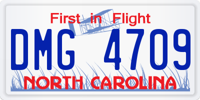 NC license plate DMG4709