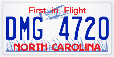 NC license plate DMG4720