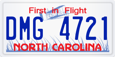 NC license plate DMG4721