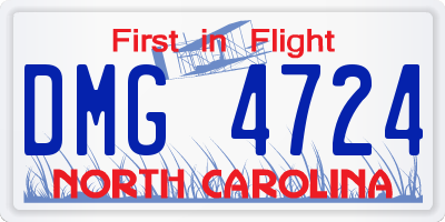 NC license plate DMG4724