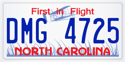 NC license plate DMG4725