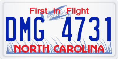 NC license plate DMG4731