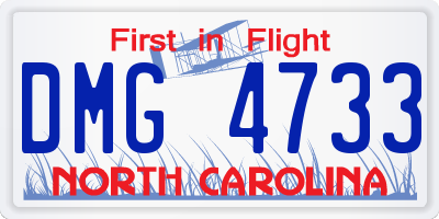 NC license plate DMG4733