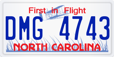 NC license plate DMG4743