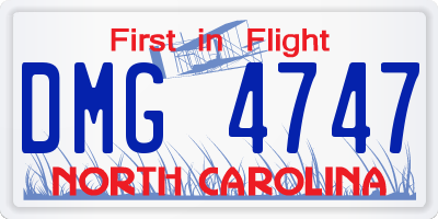 NC license plate DMG4747