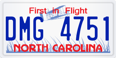 NC license plate DMG4751