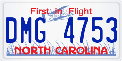 NC license plate DMG4753