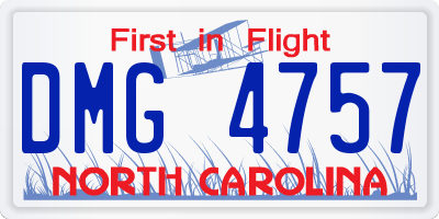 NC license plate DMG4757