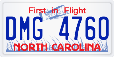 NC license plate DMG4760
