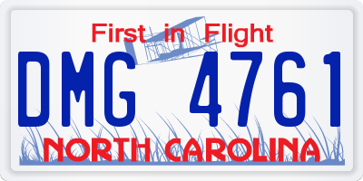 NC license plate DMG4761