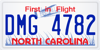 NC license plate DMG4782