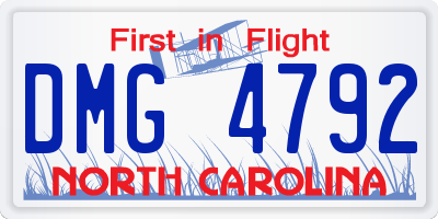 NC license plate DMG4792