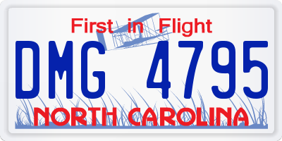 NC license plate DMG4795
