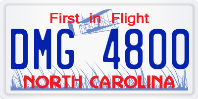 NC license plate DMG4800