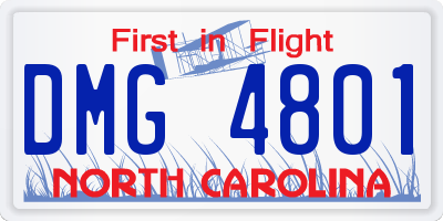 NC license plate DMG4801