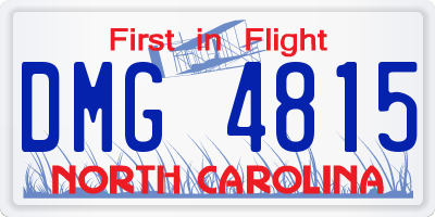 NC license plate DMG4815