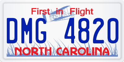 NC license plate DMG4820