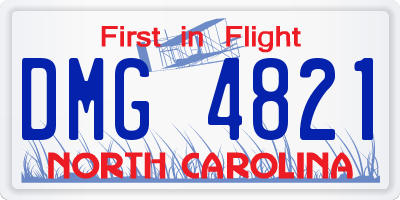 NC license plate DMG4821