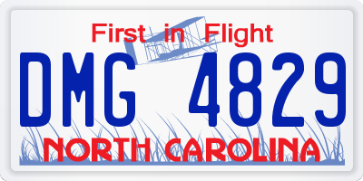 NC license plate DMG4829