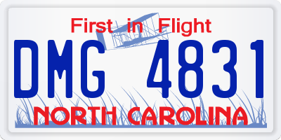 NC license plate DMG4831