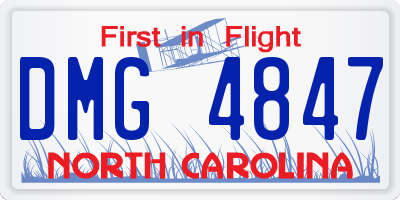NC license plate DMG4847