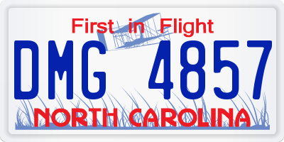 NC license plate DMG4857