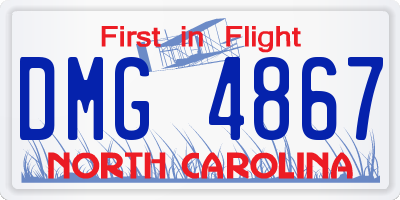 NC license plate DMG4867