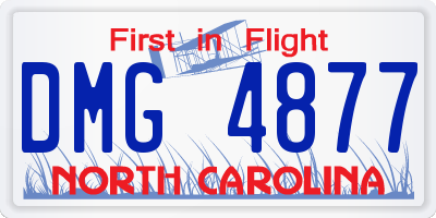 NC license plate DMG4877