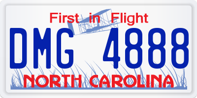 NC license plate DMG4888