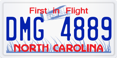 NC license plate DMG4889