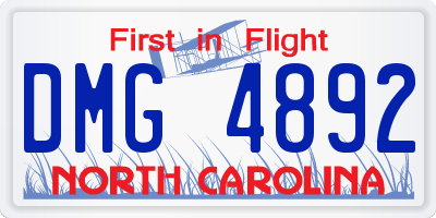 NC license plate DMG4892