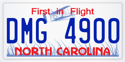 NC license plate DMG4900