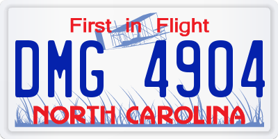 NC license plate DMG4904