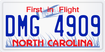 NC license plate DMG4909